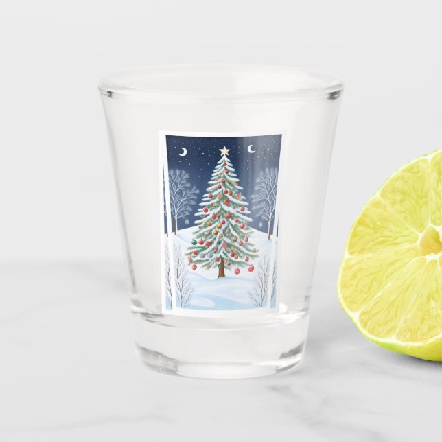Holiday Tree  Shot Glass (Front)