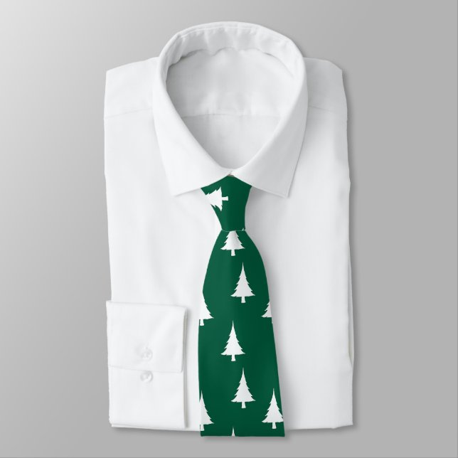 Holiday Trees Green  Tie (Tied)