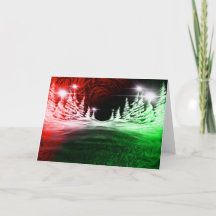 Holiday Trees Red & Green - Christmas/Holiday Card
