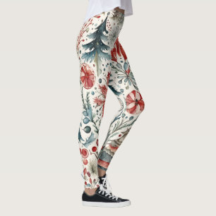 Holiday Trees Winter holiday whimsical design Leggings