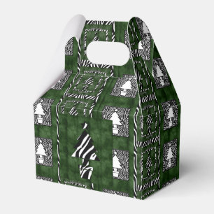 Holiday Trees with Zebra Print Theme Favour Box