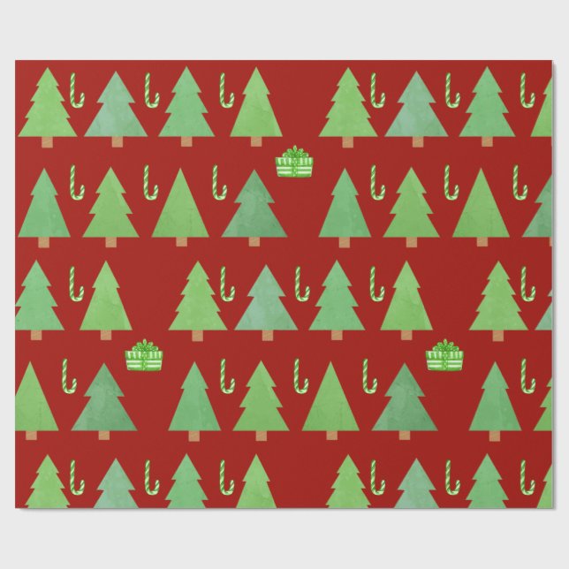 Holiday Trees Wrapping Paper (Flat)