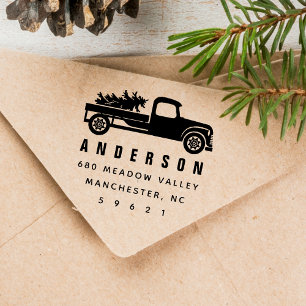 Holiday Truck Return Address Self-inking Stamp