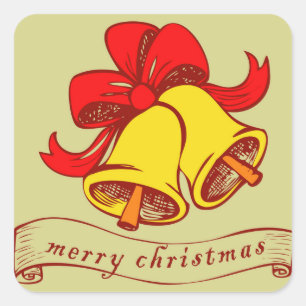 Holiday Typography trendy Merry Christmas Square Sticker