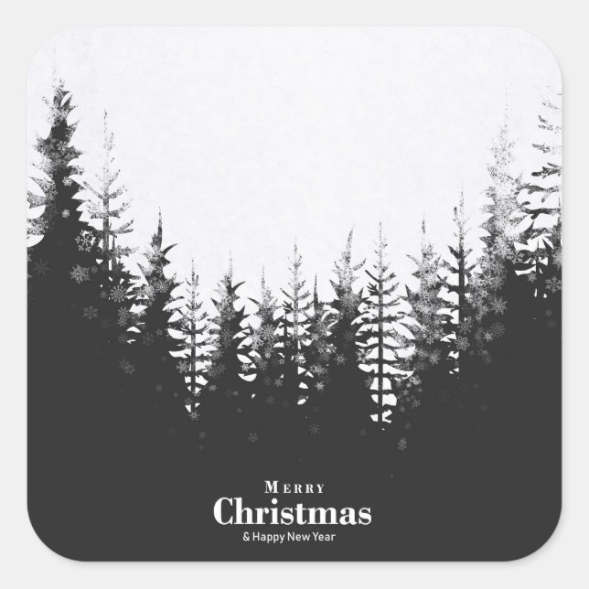 Holiday Typography trendy red glitter Christmas Square Sticker (Front)