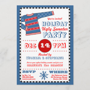 Holiday Ugly Sweater Christmas Party Invitation