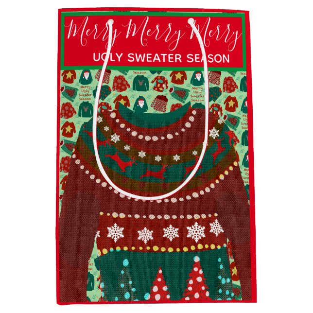 Holiday ugly sweater customised theme Gift Bag (Front)