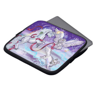 Holiday Unicorn Owl and Fox laptop case