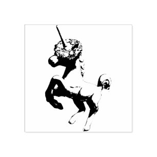 "Holiday Unicorn" Xmas Rubber Stamp (Left-Facing)