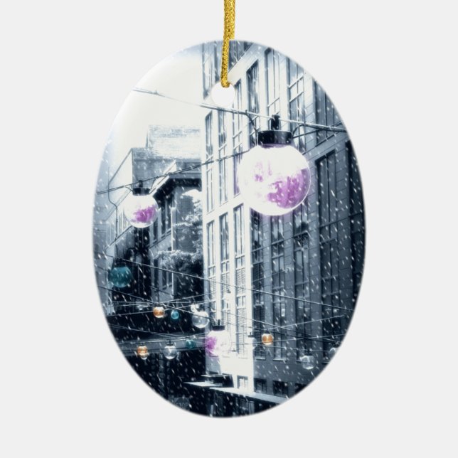 Holiday Urban Lights Ceramic Tree Decoration (Front)