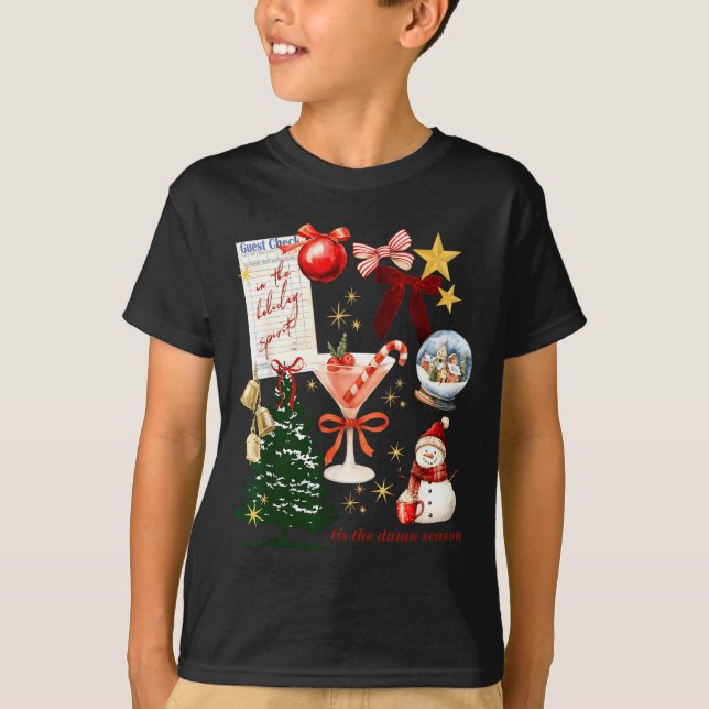 Holiday Vibes In The Holiday Srit Christmas Funny  T-Shirt (Front)
