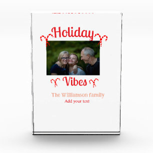 Holiday Vibes red family photo name candy Christma Block