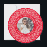 Holiday Vines in Berry Red Christmas Photo Card<br><div class="desc">Send holiday cheer with a festive photo card! This festive design features traditional red and green holiday florals with a navy blue backdrop. For more advanced customisation of this design, simply select the "Customise It" button above! All photography is displayed as a sample only and is not for resale. This...</div>
