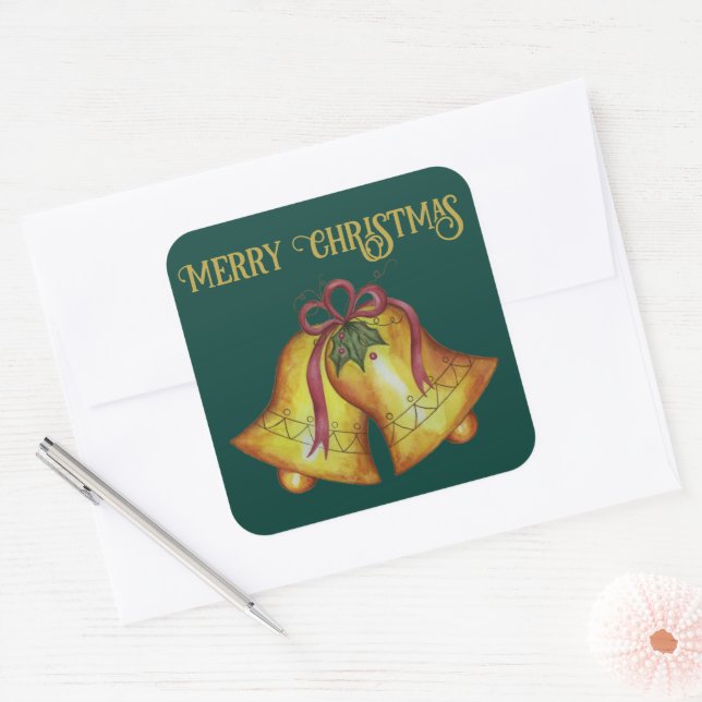 Holiday Vintage Christmas Bells Stickers (Envelope)