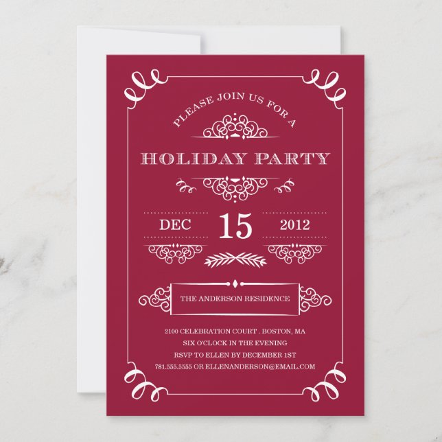 HOLIDAY VINTAGE | HOLIDAY PARTY INVITATIONS (Front)