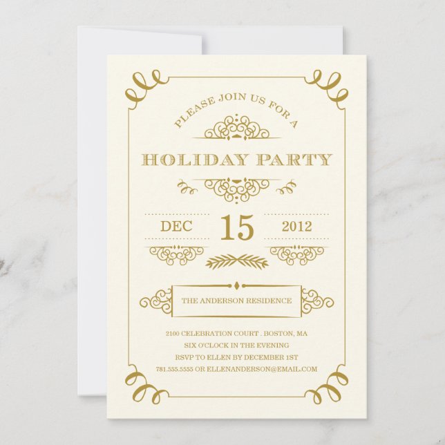 HOLIDAY VINTAGE | HOLIDAY PARTY INVITATIONS (Front)