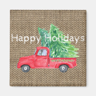 Holiday Vintage Truck Magnet