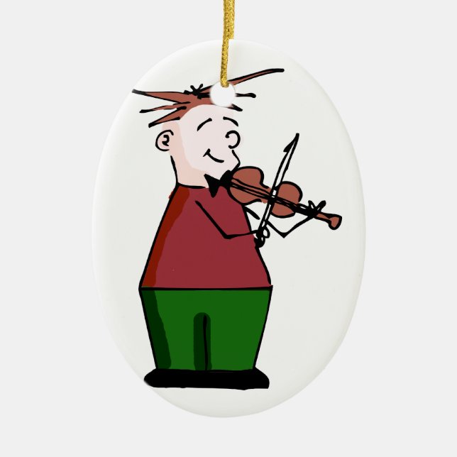 Holiday Violin Guy Ornament (Front)