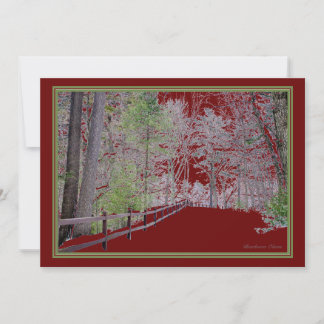 Holiday-Walden Pond-Red: Holiday post Card