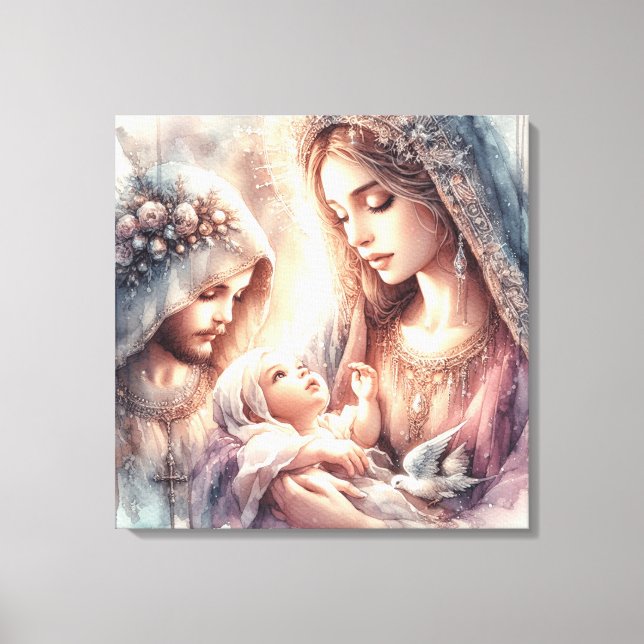 Holiday wall art with Virgin Mary and Jesus baby (Front)