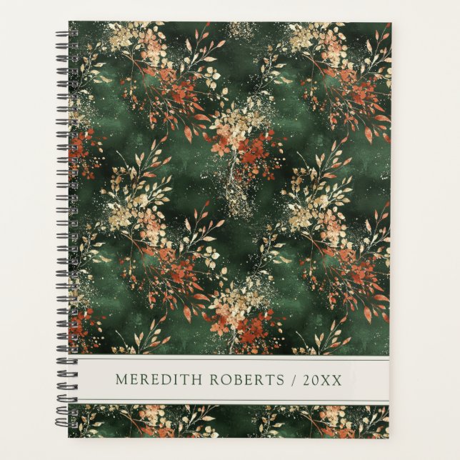 Holiday Watercolor Botanical Personalised Planner (Front)