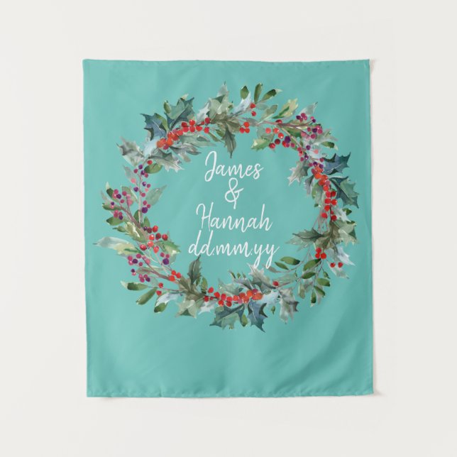 Holiday Wedding Backdrop Ceremony Decorations Drop Tapestry (Front)