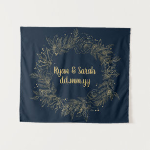 Holiday Wedding Backdrop, December Wedding Decor Tapestry