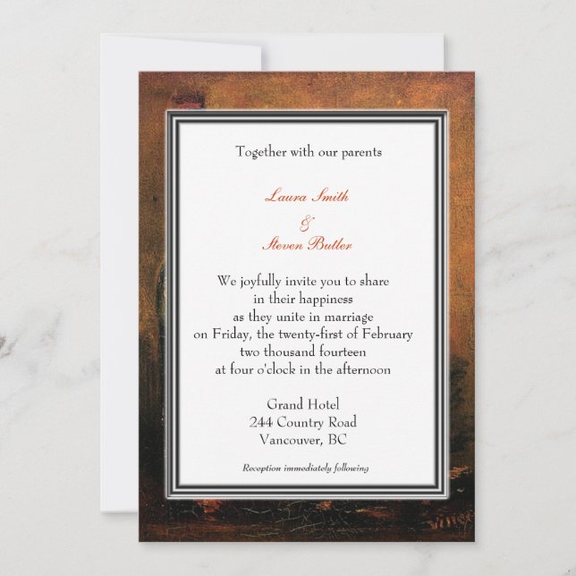 holiday wedding invitation. van Gogh Invitation (Front)