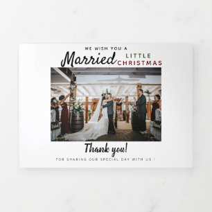 Holiday Wedding Thank You Trifold Letter Fold Card