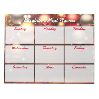 Holiday Weekly Meal Planner Notepad