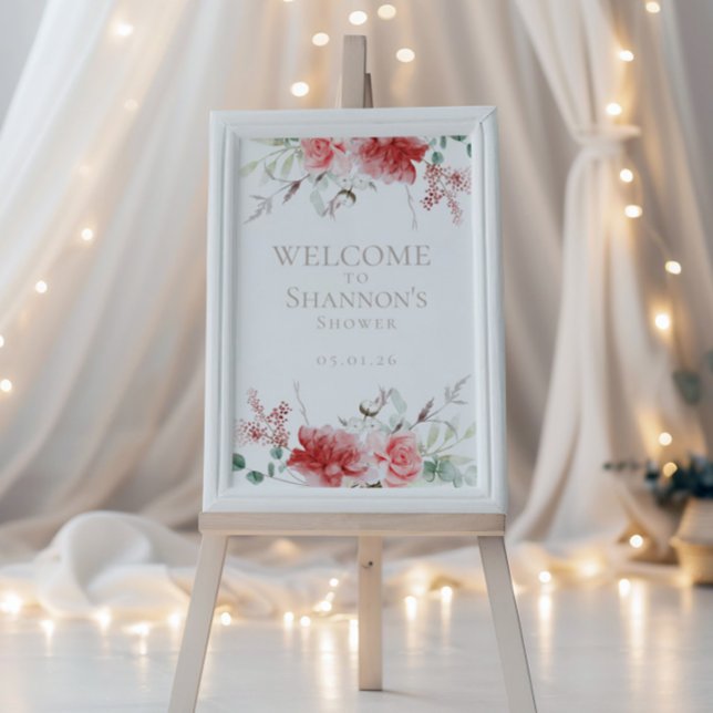 Holiday Welcome Sign | Watercolor Wreath Bridal (Creator Uploaded)
