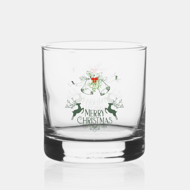 Holiday Whiskey Glass Set – Merry & Bright Barware (Front)