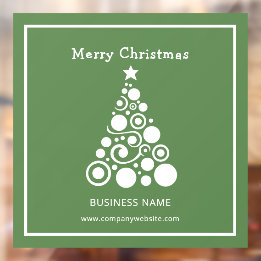 Holiday White Christmas Tree on Green