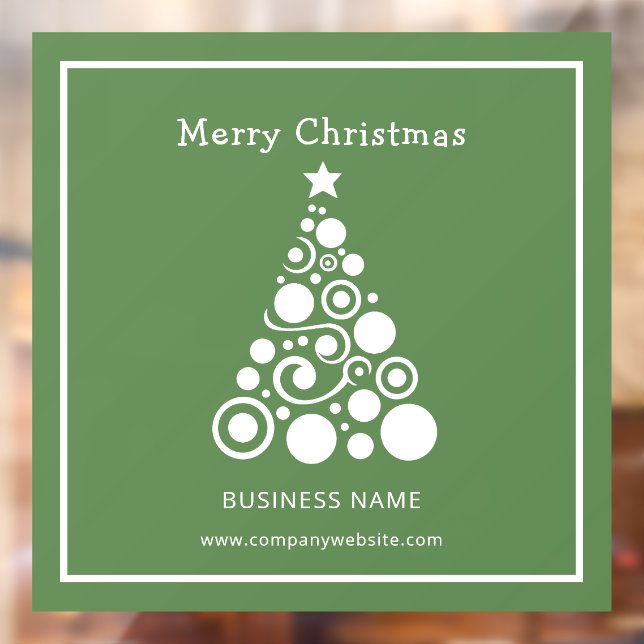 Holiday White Christmas Tree on Green (Sheet 2)