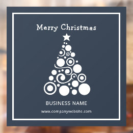 Holiday White Christmas Tree Window Decoration