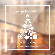 Holiday White Christmas Tree Window Decoration