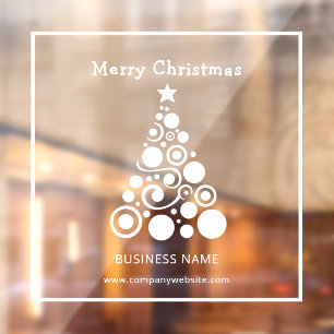 Holiday White Christmas Tree Window Decoration