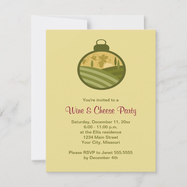 Holiday Wine and Cheese Party Invitations (Front)