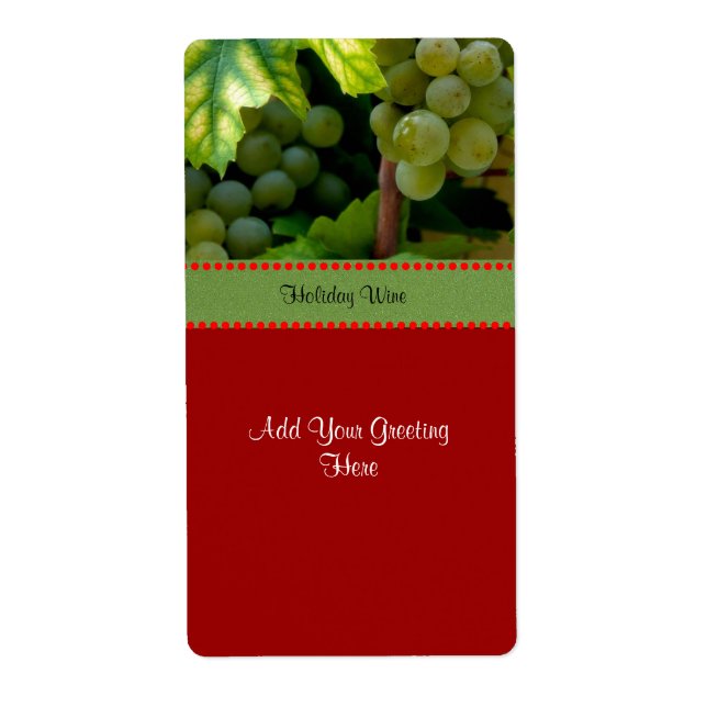 Holiday Wine Label Template, Personalise (Front)