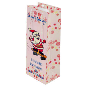 Holiday Wine with Santa Gift Bag