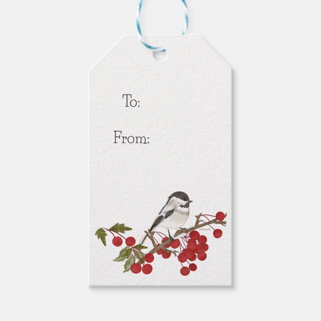 Holiday Winter Bird Gift Tag (Front)