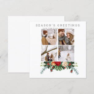 Holiday Winter Botanical Photo Personalised Card