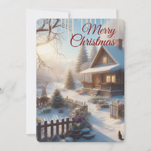 Holiday Winter Cottage Card