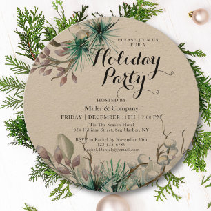 Holiday Winter Floral Corporate Christmas Party Invitation