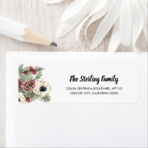 Holiday Winter Floral Pine Cone Holly Berries