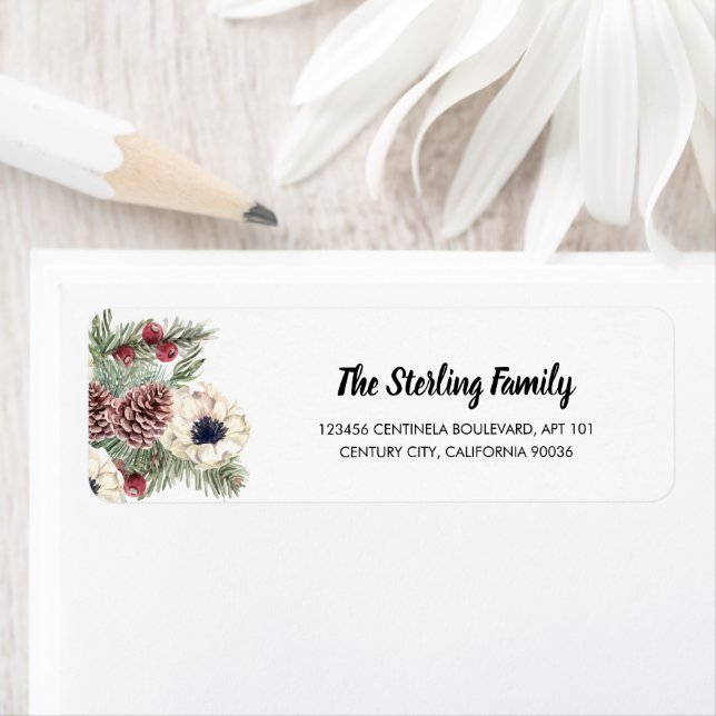 Holiday Winter Floral Pine Cone Holly Berries (Insitu)