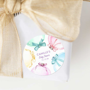 Holiday Winter Girl Baby Shower Classic Round Sticker