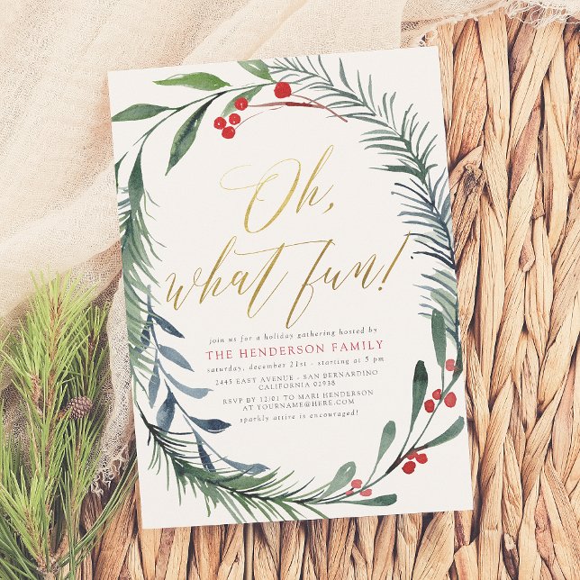 Holiday Winterberry Christmas Party Invitation (Creator Uploaded)