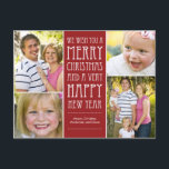Holiday Wishes Christmas Photo Card Postcard<br><div class="desc">Celebrate the season with this modern and stylish holiday postcard from Berry Berry Sweet.</div>