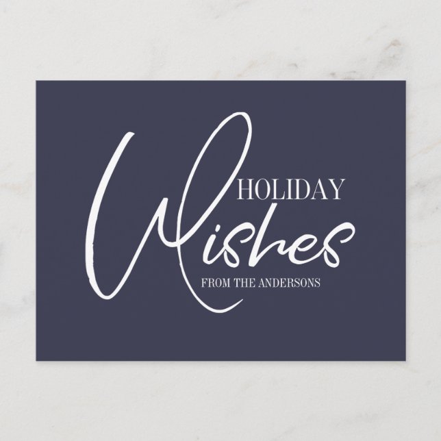 Holiday Wishes Christmas Postcard (Front)